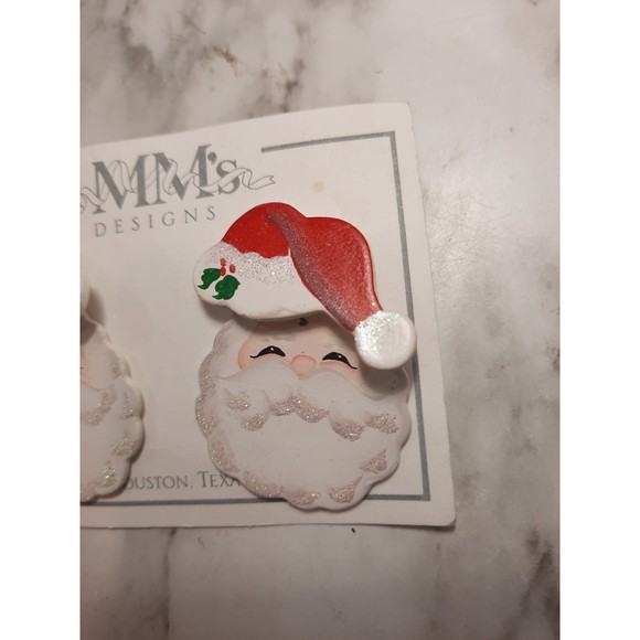 Santa Earrings For Pierced Ears MM's Designs - Picture 3 of 5